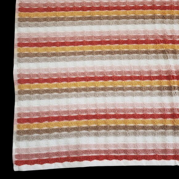 Caro Home 4pc Autumnal Multicolor Striped Cotton Towel Set 2 Bath 2 Hand - Picture 6 of 11